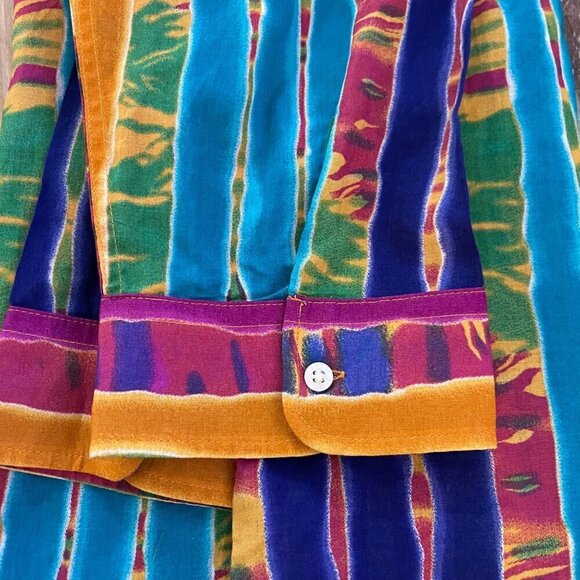 Lauren Ralph Lauren Womens Button Up Blouse Size XL Bold Colorful Artsy Boho - Picture 4 of 7